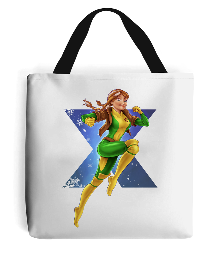 Frozen Anna meets X-Men Rogue Tote Bag