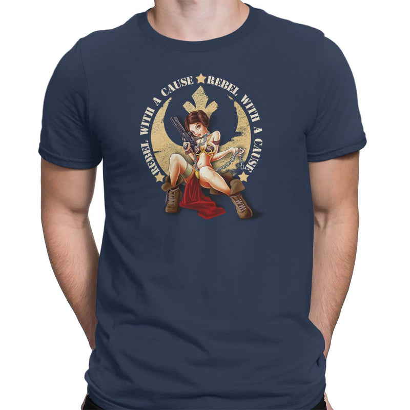star wars rebel with a cause tshirt navy