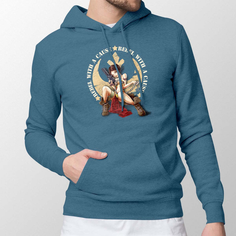 star wars rebel with a cause hoodie blue
