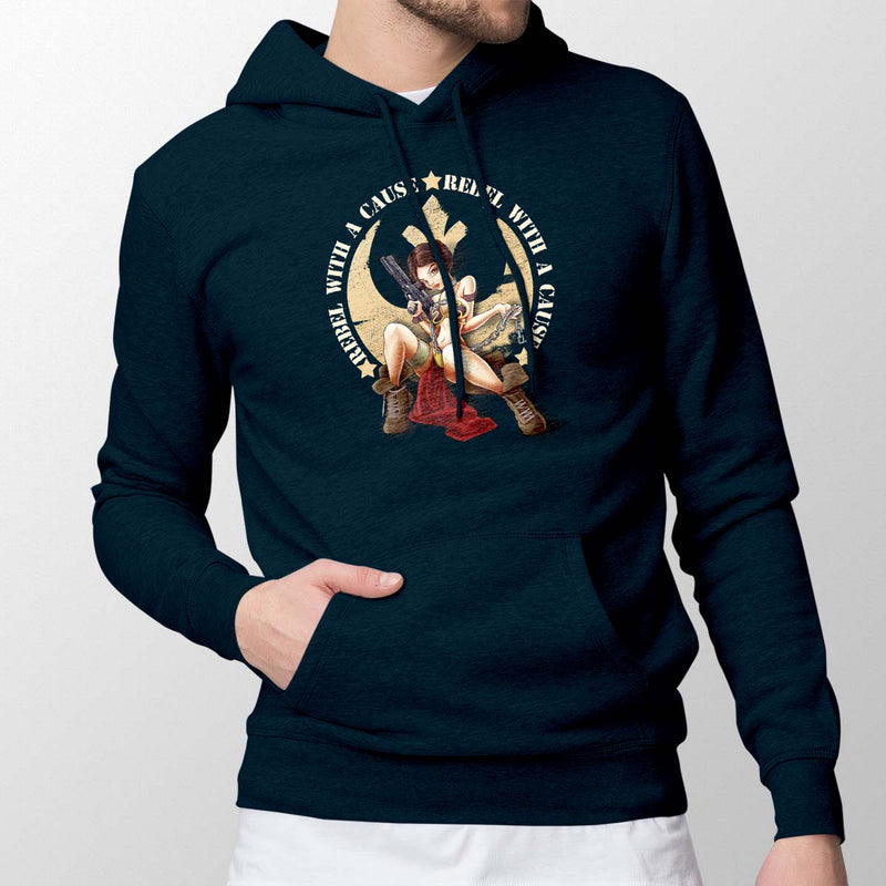 star wars rebel with a cause hoodie navy