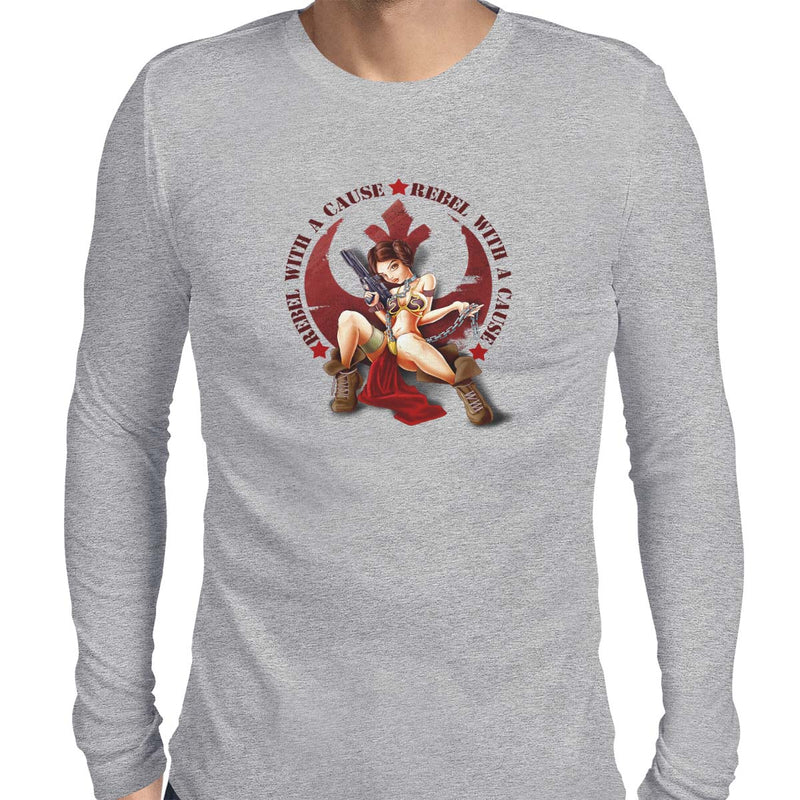 star wars rebel with a cause long sleeve grey