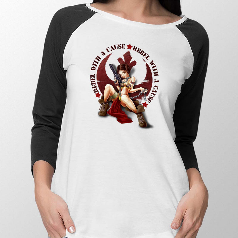 star wars rebel with a cause baseball tee womens