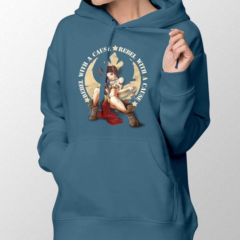 star wars rebel with a cause hoodie blue