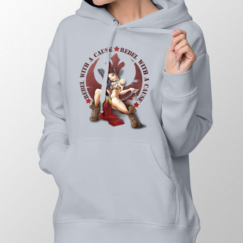 star wars rebel with a cause hoodie grey