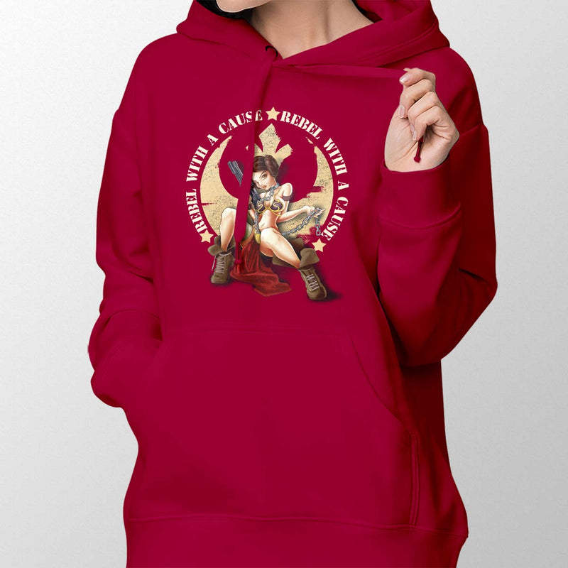star wars rebel with a cause hoodie red