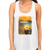 rick and morty screaming sun racerback white