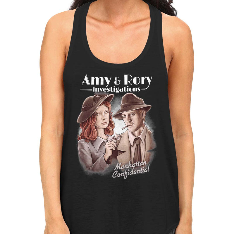 doctor who t-shirts amy and rory women's tank black