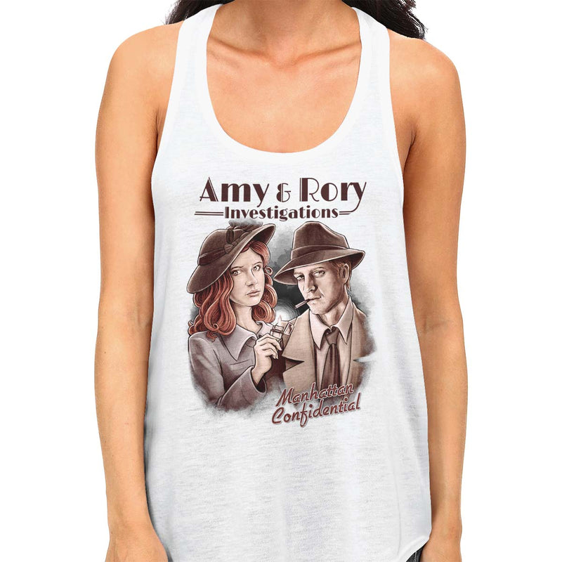 doctor who t-shirts amy and rory women's tank white