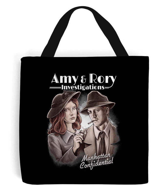 doctor who amy and rory tote bag black