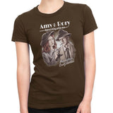 doctor who t-shirt amy & rory women's brown