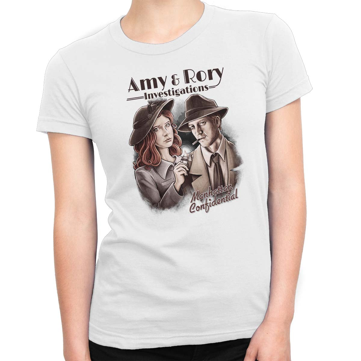 doctor who t-shirt amy & rory women's white