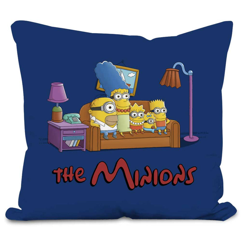 simpsons minions throw cushion navy