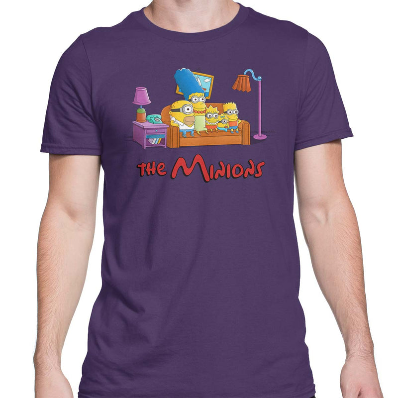 Simpsons minions mens t-shirt purple