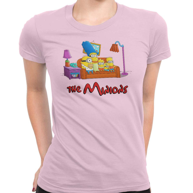 simpsons minions women's t-shirt pink
