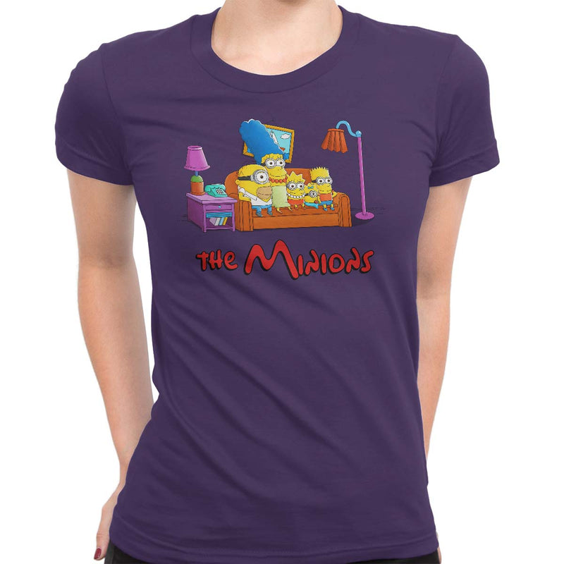 simpsons minions women's t-shirt purple