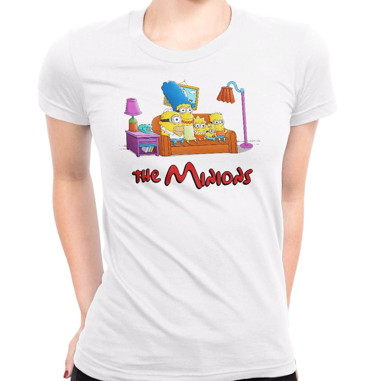 The Simpsons vs The Minions Women's Classic Fitted Tee