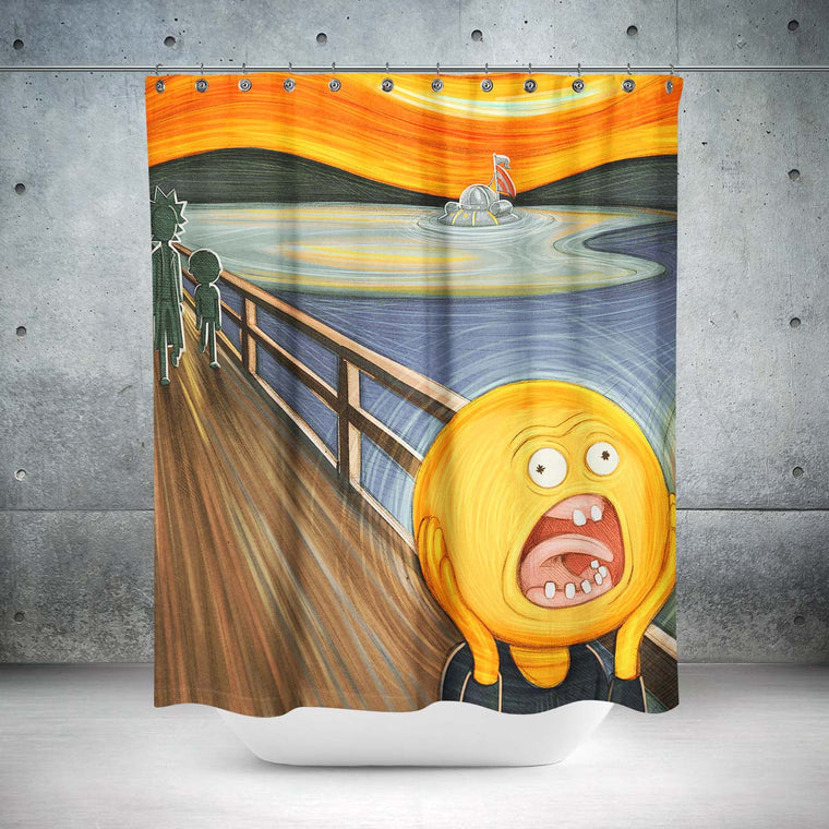 Rick & Morty Screaming Sun Shower Curtain