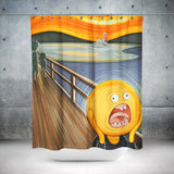 rick and morty screaming sun shower curtain