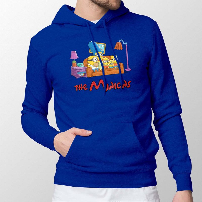 simpsons minions mens hoodie blue
