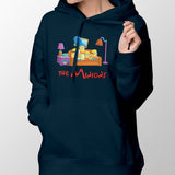 simpsons minions women's hoodie navy