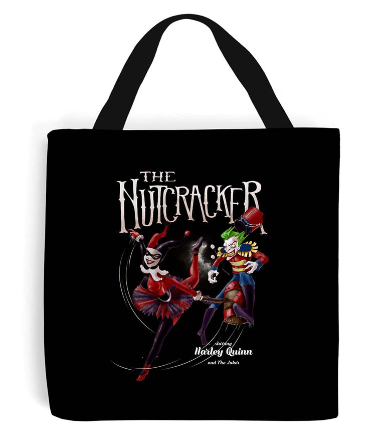 The nutcracker tote bag harley quinn and the joker